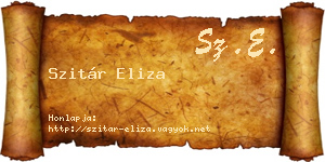 Szitár Eliza névjegykártya